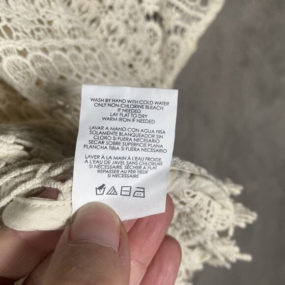 Cabi Capri Top #5026 Ecru Crochet Swim Cover Beach Resort Summer Vacation - Picture 12 of 14